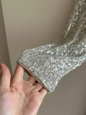 Eliza J Silver Long Sleeve Sequin Mini Dress, Party Cocktail Holiday, Size 4 thumbnail 6