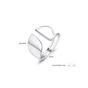 Boutique Unisex Unique,‎ 925 Silver Minimalist Ring, Adjustable thumbnail 7
