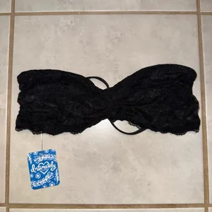 NWT $20 Free People Black Essential Lace Side-Boning Pullover Bandeau XS thumbnail 5