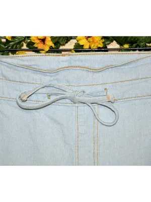 Universal Threads Cute Paper Bag Waist Light Wash Jeans Wide Leg Ladies 36x26 thumbnail 3