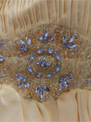 NWT May Queen Yellow Strapless Beaded Y2K HOCO Dress Plus 16 Party thumbnail 12