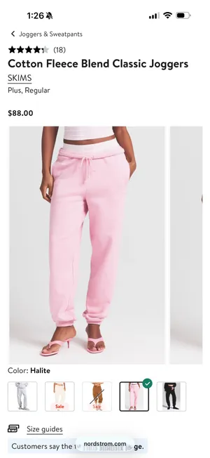 SKIMS Cotton Fleece Blend Classic Joggers thumbnail 2
