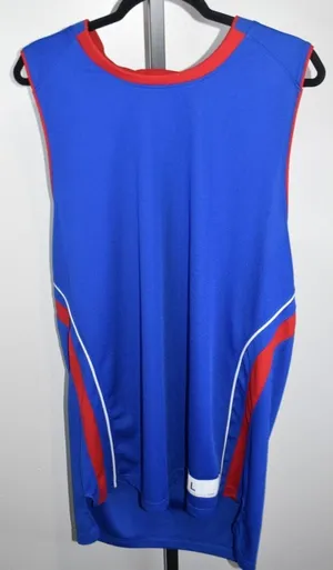 NWOT Adidas Kansas Jayhawks KU Blue Red Basketball Jersey Size Large thumbnail 1