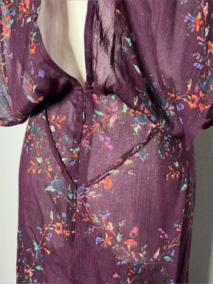 Free People FP One Purple Asymmetrical Hem Livia Maxi Dress Boho Summer READ thumbnail 7