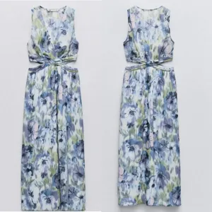 NWOT Zara Printed Metallic Thread Dress Cut Out SZ-XL thumbnail 14