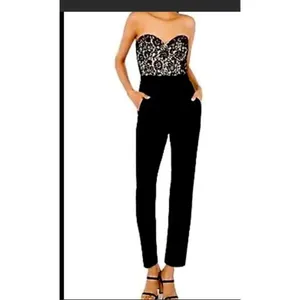 Express lace black romper size 2 long pant suit thumbnail 12