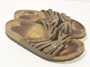 Birkenstock Grenada Softbed Leather Womens 6 Brown Suede Sandals with Buckles thumbnail 3