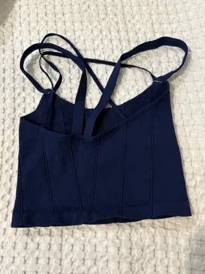 Free People Movement Stay With Me Blue Tank Size M/L thumbnail 3