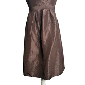 J Crew Strapless‎ Dress 0 XS Brown 100% Silk Satin Lined Babydoll Empire Waist thumbnail 5