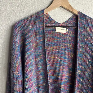 💙Dreamers Blue Marled Colorful Knit Cardigan thumbnail 2