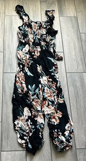 American Rag Black Floral Jumpsuit thumbnail 1