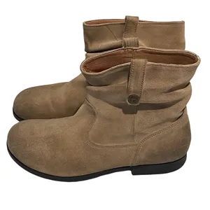 Birkenstock Sarnia‎ Ankle Boots Women 39 L Tan Suede Slouchy Boho Zipper Shoes thumbnail 4