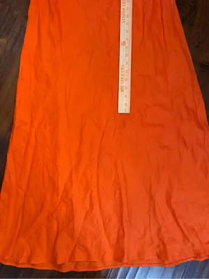 Reformation Midi Cassette 100% Linen Open Back Dress – Flame Orange Size 10 thumbnail 8