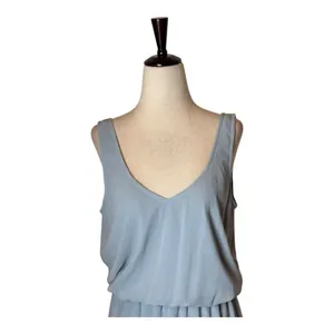 Show Me Your MuMu Dress‎ Women Medium Steel Blue Chiffon Kendall Side Slit Maxi thumbnail 5