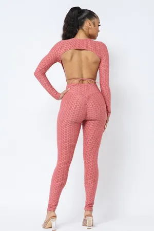 Dusty Rose Textured Set | Snatching Matching Outfit thumbnail 4