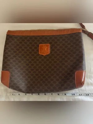 Celine Vintage Clutch Macadam Triomphe Coated Canvas Clutch Wristlet thumbnail 9