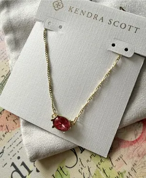 Kendra Scott - Cailin Gold Pendant Necklace - Red Crystal thumbnail 1