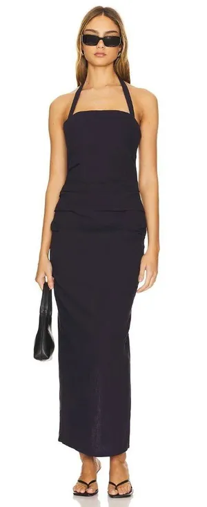 Lioness 1999 Maxi Dress in Navy Small New Womens Long Gown thumbnail 1