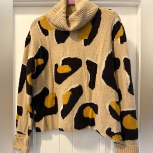 Moth Georgia Turtleneck Leopard Print Sweater by Anthropologie Size Small thumbnail 2