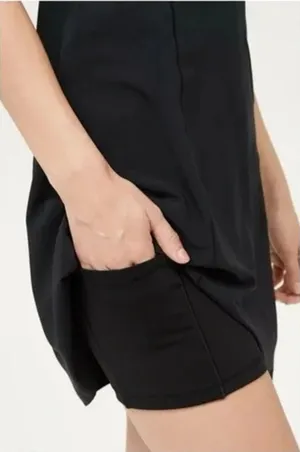 Offline by AERIE Black Mini Dress Built in Shorts Size Medium M ATHLEISURE VACAY thumbnail 1