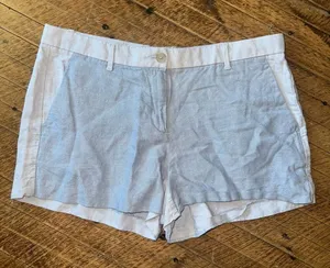 Gap khaki blue front linen cotton flat front size 8 shorts thumbnail 1