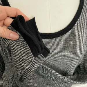 Vintage Pashoot Tunic Sweater Striped Lightweight Pockets Lagenlook Black White thumbnail 4