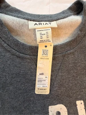 Ariat To Ride Born Western Graphic Oversized Crew Sweatshirt 2X NWT Rodeo thumbnail 7