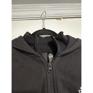 Adidas Athleisure Cropped Quarter Zip Hoodie Sz:M Black Camo Stripe Pullover thumbnail 16