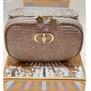 DIOR Limited Edition Holiday 2025 Cosmetic Pouch in Gold Shimmer, New in Box thumbnail 5