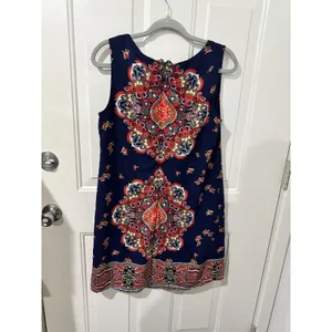 Altar'd State Shift Dress Boho Mandala Navy Blue Paisley Print Sleeveless Size M thumbnail 6