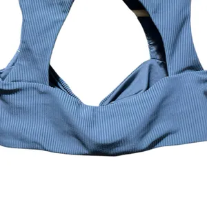 Frankies Bikinis NWT Gray Ronnie‎ Ribbed Neck Tie Top Size Small thumbnail 13