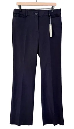 NWT Loft Wide Leg Curvy Trouser‎ Pants Small Plaid Pattern Red Blue Black Size 6 thumbnail 1