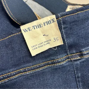 We The Free People Curvy Last Dance Low Rise Flare Pull On Jean Dark Blue 35 NWT thumbnail 7