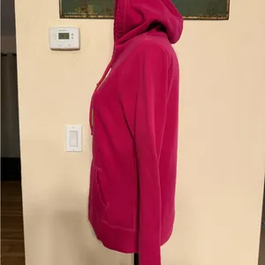 VTG Hollister Hoodie Sweatshirt Womens Embroidered Pink Long Sleeve Pullover Y2K thumbnail 2
