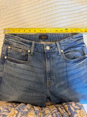 Quince Organic Cotton Slim Straight Jeans 30x30 Mid Rise Stretch Blue thumbnail 4