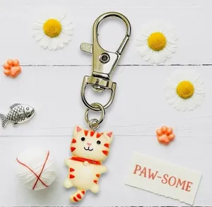 Boutique New Cute Cat Keychain Charm thumbnail 1