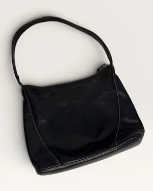 Fossil Black Leather Shoulder Bag thumbnail 1