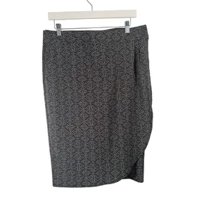 RipSkirt‎ Hawaii Beach Swimsuit Cover Up Midi Skirt Black Geometric Womens Large thumbnail 2