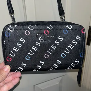Guess Black Wallet with Multicolor Logo thumbnail 1