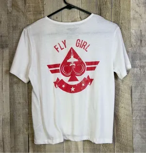 Top Gun Maverick (Paramount Pictures) Fly Girl Short Sleeve White T-Shir… thumbnail 2