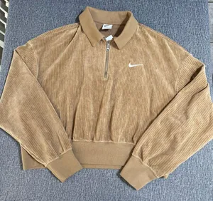 Nike Woman’s Rib Velour Quarter Zip Crop Pullover thumbnail 4