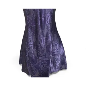 Vintage Victoria's Secret Navy Blue Jacquard Lace‎ Slip Chemise Dress Size M thumbnail 3