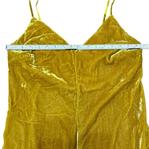 ASTR the Label Hey Hey Hey Jumpsuit in Gold / Mustard Yellow Velour (no belt) Sm thumbnail 8
