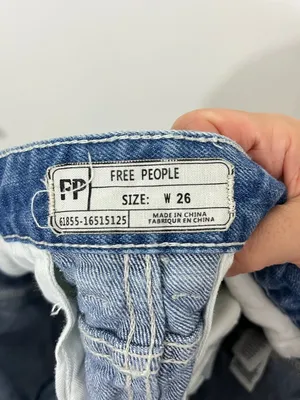 Free People Size 2 Blue Denim Shorts with Lace Trim thumbnail 5