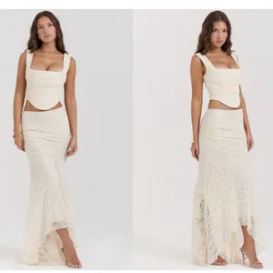 NWT House of CB 'Una' & 'THERESE' SET skirt corset in‎ VINTAGE CREAM LACE size S thumbnail 14