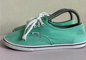 Vans Mint green lace-up sneakers featuring white rubber soles Women’s Size 10 thumbnail 1