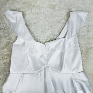 SHOW ME YOUR MUMU‎ Reese White Ruffle Dress Size 1X Bridal Shower Beach Wedding thumbnail 4