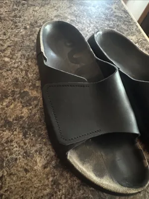 Ecco Black Slide Sandals with Textured Soles thumbnail 5
