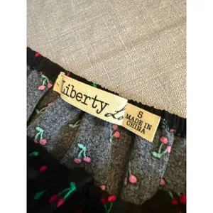 Liberty Love Womens Black‎ Cherry Print Smocked Waist Wide Leg Jumpsuit Small thumbnail 5