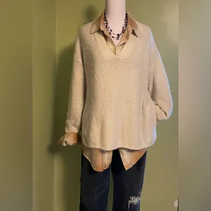 Urban Outfitters Soft Cream V-Neck Sweater thumbnail 2